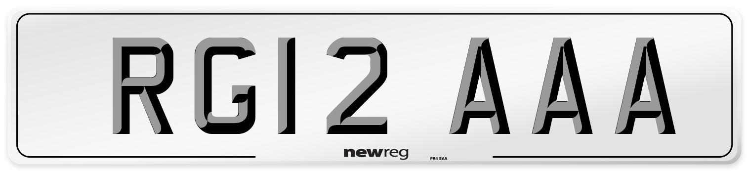 RG12 AAA Number Plate from New Reg